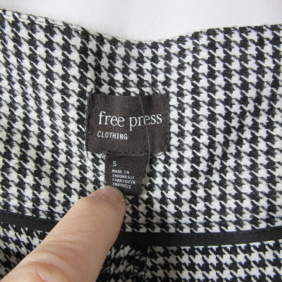 Free Press Clothing Dress Pants Houndstooth Black White Cuffed Size Small - Picture 5 of 10